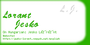 lorant jesko business card